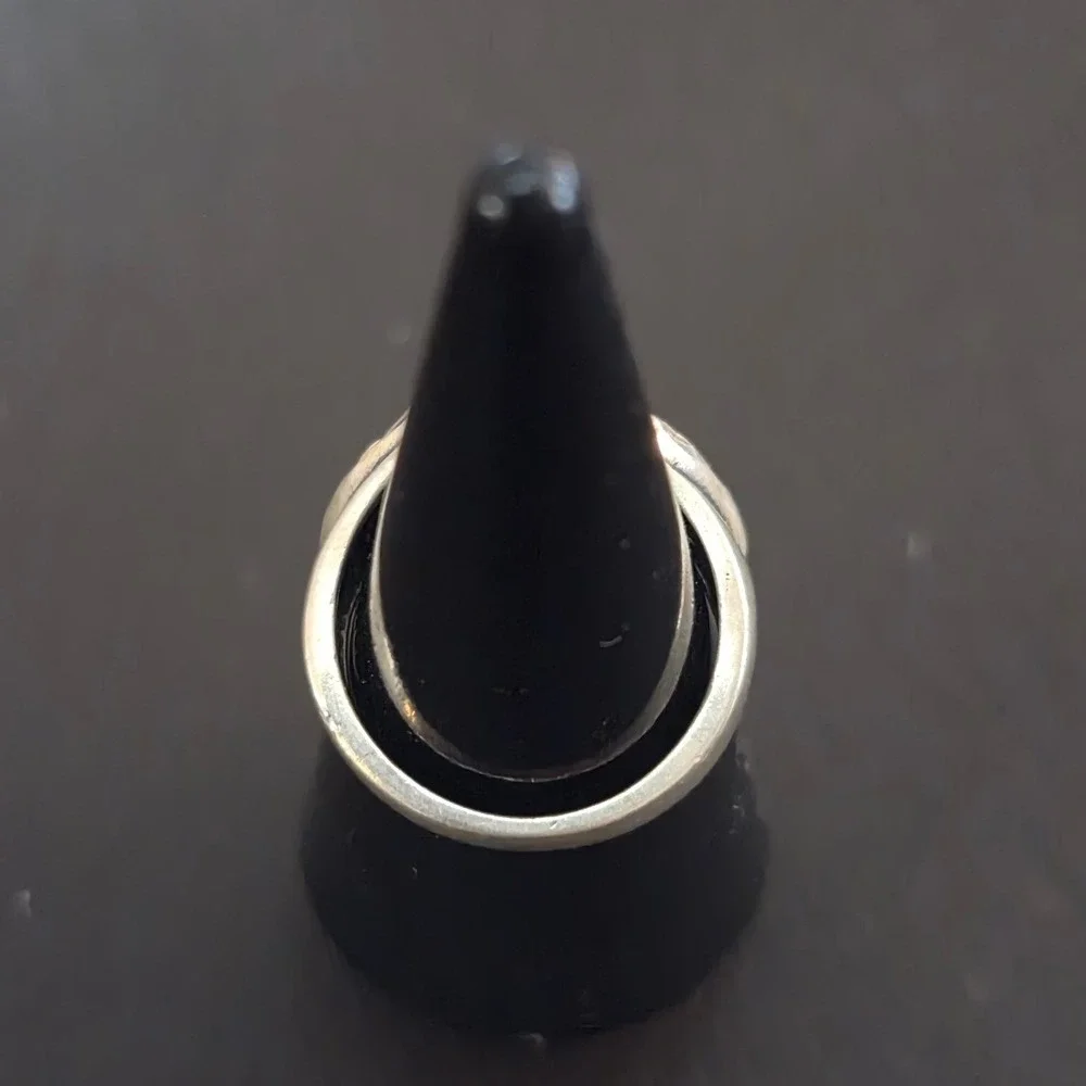 WM‎ Co Sterling Silver 925 Diamond Cut Ring Black Hematite Art Deco Design
